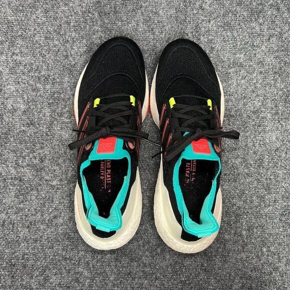 Adidas UltraBoost 22 Running Shoes Mens Size 10.5 Black Turbo Mint Rust Athletic - Picture 8 of 11
